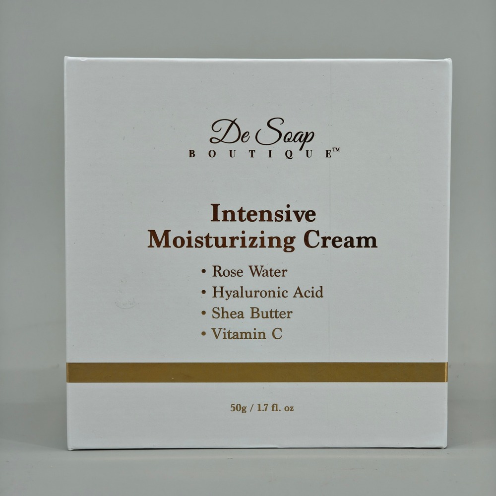 De Soap Boutique Intensive Moisturizing Cream 1.7oz Rose Water Hyaluronic Acid